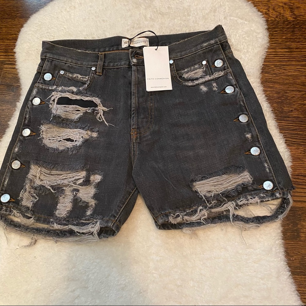 Faith Connexion Dark Grey Denim Shorts 25 and 26 available